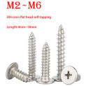 10~100PCS M2 M2.3 M2.6 M3 M3.5~M6 A2 304 Stainless Steel Cross Phillips Super Ultra Thin Flat Wafer Head Self-tapping Wood Screw