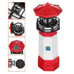 Lighthouse Shape Solar LED Light Practical Durable Multi-functional Classic Garden Fence Yard Outdoor Decor Beacon Lamp