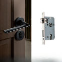 1 set of zinc alloy indoor silent split lock modern and simple bedroom door lock wooden door handle black handle lock