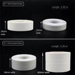 PVC Waterproof Wall Sticker Self-adhesive Sink Stove Crack Strip Kitchen Bathroom Bathtub Corner Sealant Strip New Style Caulk