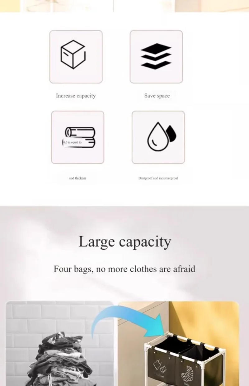 Description Picture 5 of itemFoldable Laundry Basket Dirty Clothes Hamper For Home Organization Bathroom Accessories Folding Basket Dirty Clothes Storage Bag
