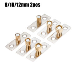 2 Pcs Metal Wooden Door / Sliding Door Guide Locator Stopper Copper Tone 8/10/12mm Dia Head 49*15mm Door Hardware Door Stops