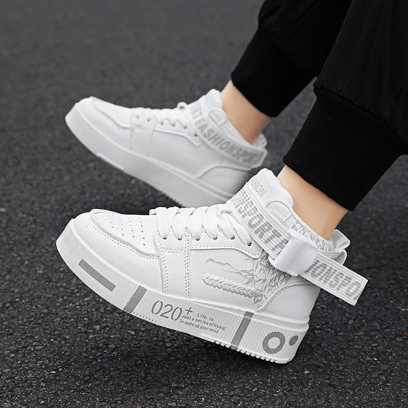 Description Picture 6 of itemChildrens Skate Shoes Thick Soled High Top Breathable Comfortable Casual Shoes Flat Outdoor Walking Fashion Sneakers for Kids