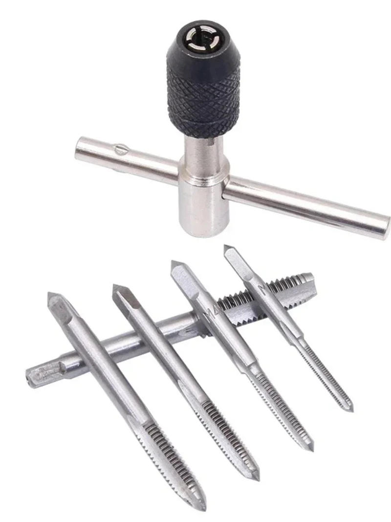 Description Picture 2 of item6PCS/Set Tap Drill Wrench Tapping Threading Tool M3-M8 Screwdriver Tap Holder Hand Tool Thread Metric Plug Tap Screw Taps