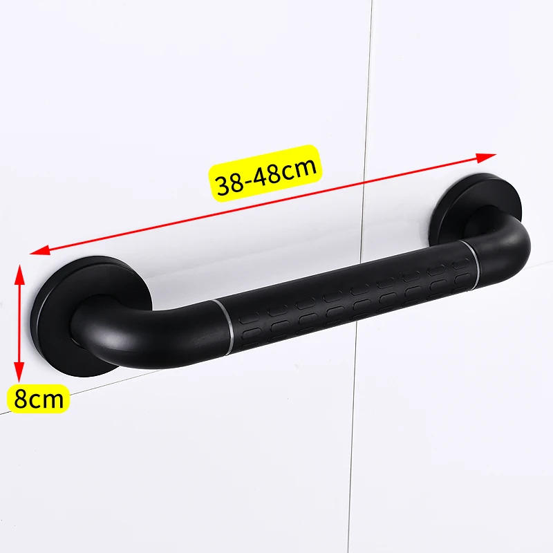 Description Picture 4 of itemBathroom Handrail Black Stainless Steel Safety Grab Bars for Elderly Disabled Toilet Anti-slip Bathtub Shower Handle Wall Mount