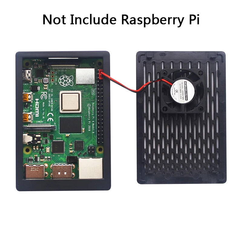 Description Picture 3 of itemRaspberry Pi 4 Model B ABS Case Grid Cooling Shell with Cooling Fan Black Transparent Plastic Shell for Raspberry Pi 4