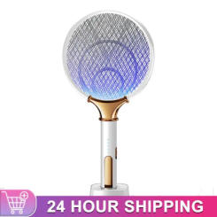 2 In 1 Mosquito Killer USB Rechargeable Electric Fly Zapper Swatter Seduction Trap Lamp 3000V Mosquito Repellent Sleep Protect