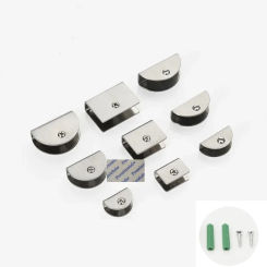 10Pcs Stainless Steel Glass Clip Wall Floating Shelf Bracket Clamp Support With Screws Anchor Semi-circle  Rectangle