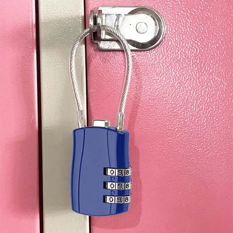 Description Picture 5 of item1pc Combination Lock Soft Steel Cable Wire Lock Storage Cabinet Electric Vehicles File Cabinet Tool Box Case Password Lock