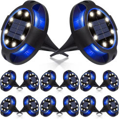 12LED Solar Power Disk Light Outdoor Garden Solar Underground Light Deck Light Spotlight Buried Solar Led Lamp Garden Decor