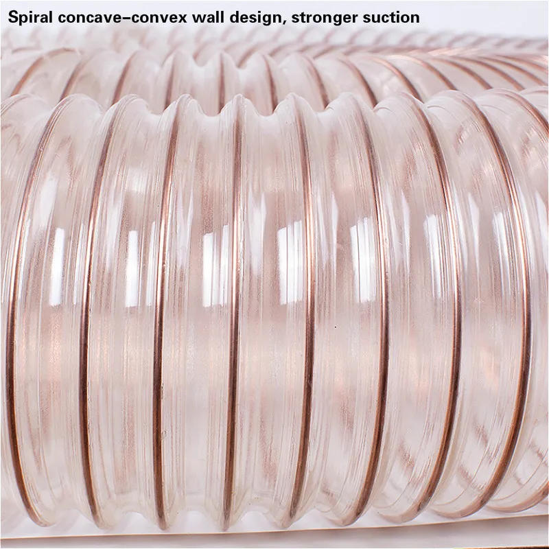 Description Picture 4 of itemTransparent PU tube Static dissipative polyurethane hose dust suction vacuum fume flexible tube- clear Dia.25-200mm *1M