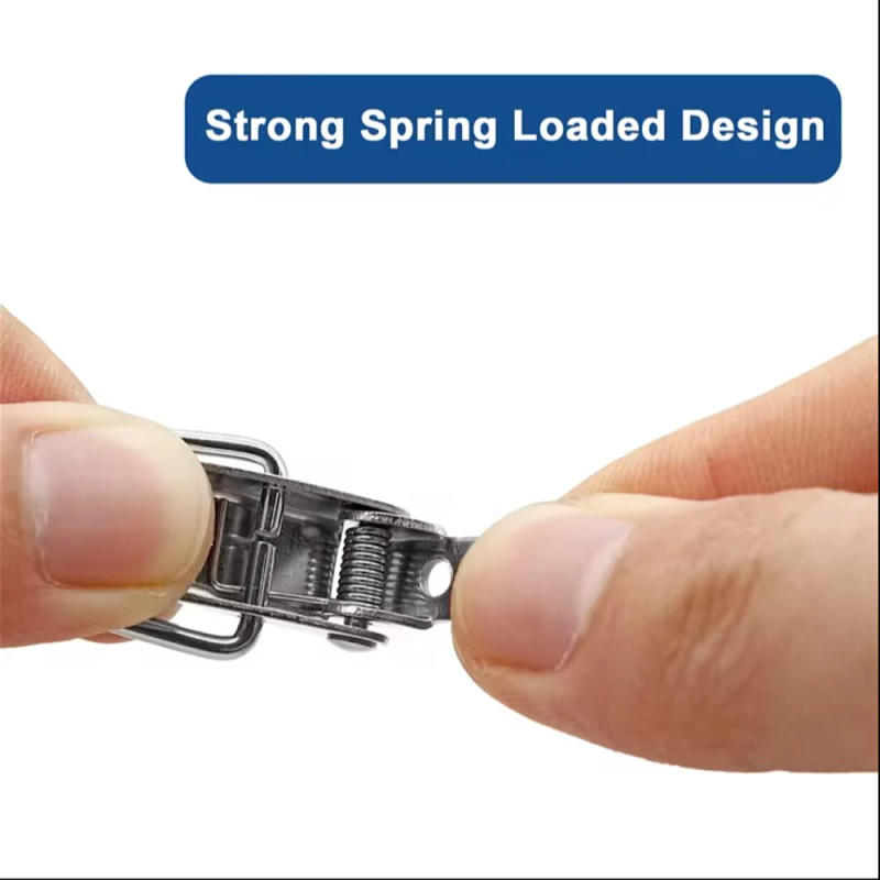 Description Picture 5 of itemMini Stainless Steel Cabinet Boxes Spring Loaded Latch Catch Toggle Clamp Hasp Lock For Chest Box Gift Suitcase Case Snap Lock