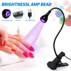 YIKOOLIN Multifunctional High Quality Purple Light Manicure UV Glue Curing USB Lamp with Clip and Switch One Lamp Multipurpose