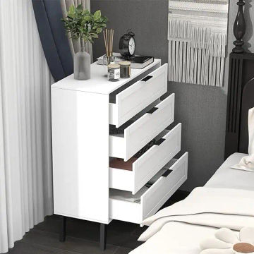 TaoHFE White 4 Drawer Dresser for Bedroom,Wood Lingerie Chest of Drawers for Bedroom,Modern 36inch Tall White Dresser for Bedroo