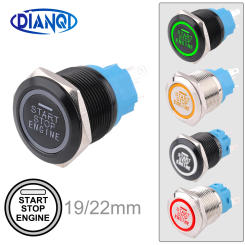 19/22mm Metal Push Button Switches reset Momentary Nickel-Plated Brass Oxidized Aluminum Enginee Stop start for Car Machine