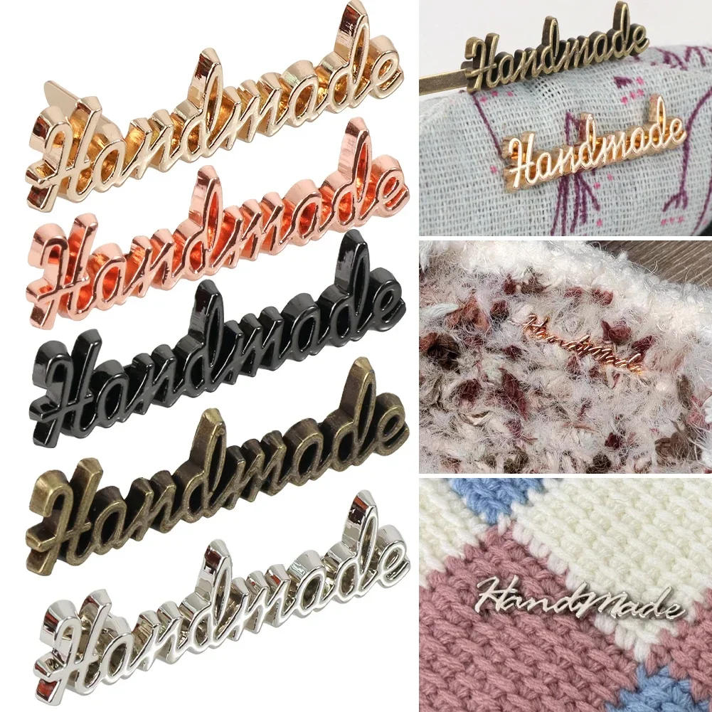 Description Picture 2 of item10pcs Metal Handmade Labels Tags for DIY Clothing Jeans Shoes Purse Bags Alloy Handmade Letter Tags Garment Accessories