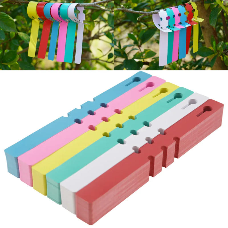 Description Picture 2 of item100PCS Reusable Garden Plant Nursery Hang Tag Plastic Identification Card Waterproof Ring Sign Vegetables Labels Markers Tool
