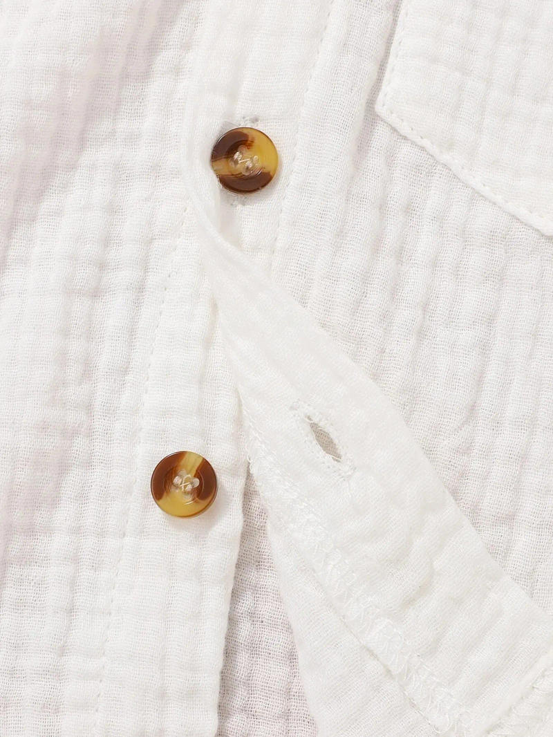 Description Picture 5 of item2-Piece Baby Boy Summer Cute Sports Comfortable Breathable Solid Color Casual Shirt Fashion Cotton Shorts Baby Girl Set