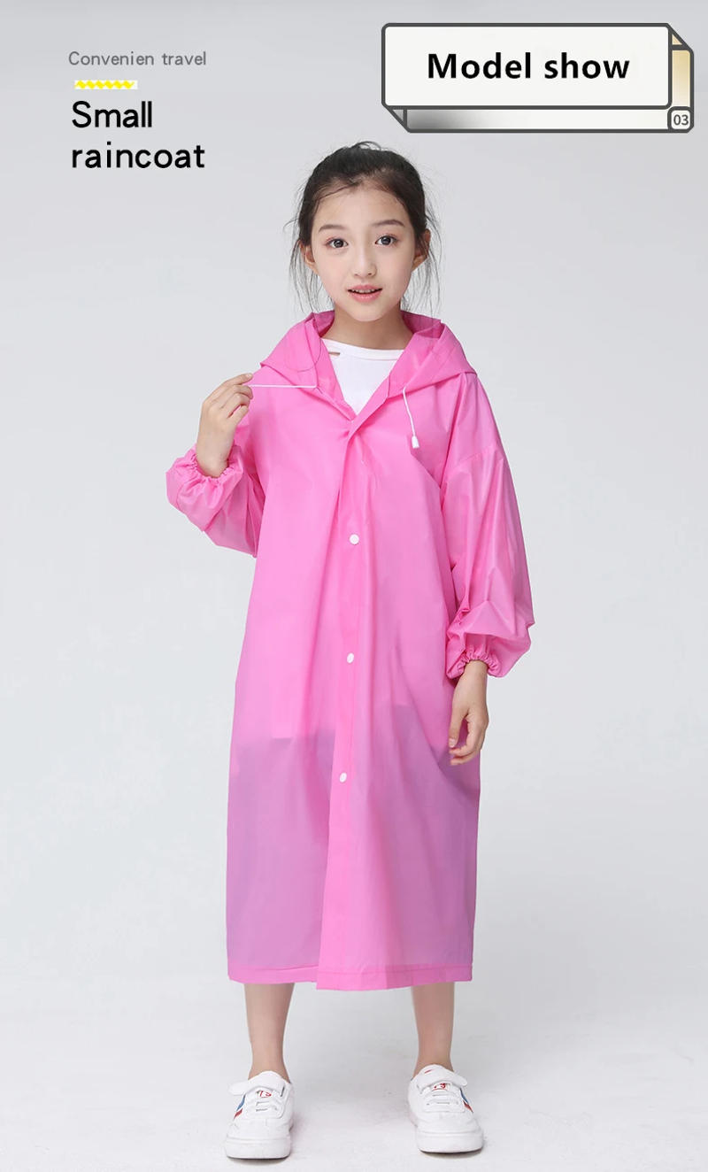 Description Picture 5 of itemChildren Rain Poncho Non-Disposable Travel Rain Gear Coat Outdoor Hiking Accessories Child Raincoat Kids Rainwear Waterproof