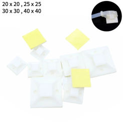 20/300pcs Cable Tie Mount Zip Ties Car Wire Removable Wall Holder Clip Clamps Fixing Seat Yellow Glue Self Adhesive Cable Base