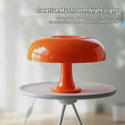 Retro LED Mushroom Table Lamp 3 Light Colors Dimmable Lamp Bedside Desk Lamp Bar Atmosphere Lamp For Cafe Restaurant Home Decor