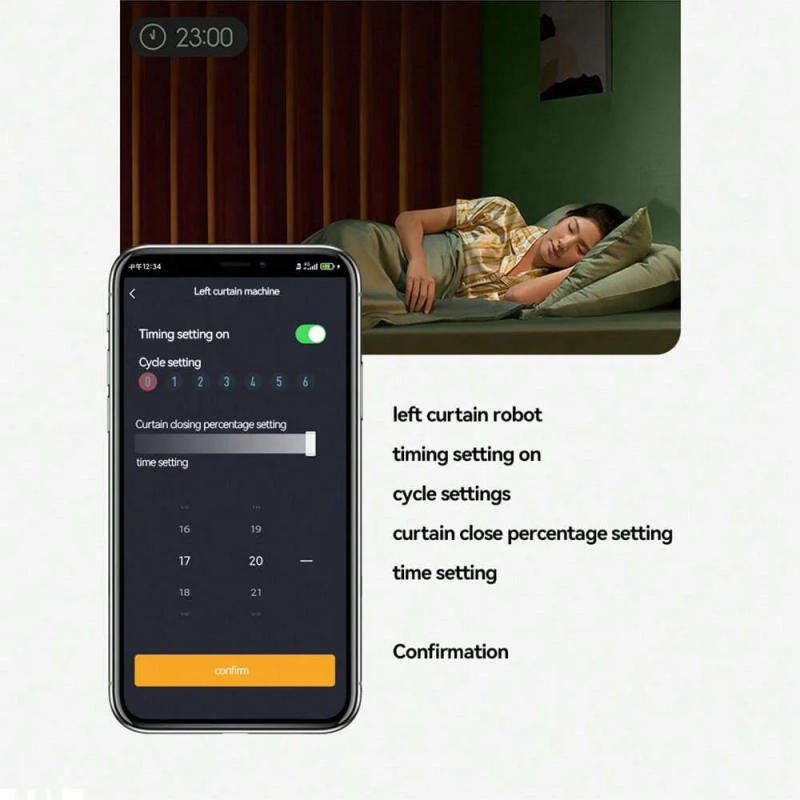 Description Picture 5 of itemWiFi Curtain Motor Electric Curtain Controller Auto Opener with Gateway APP Control with Alexa Google Home For Roman Rod