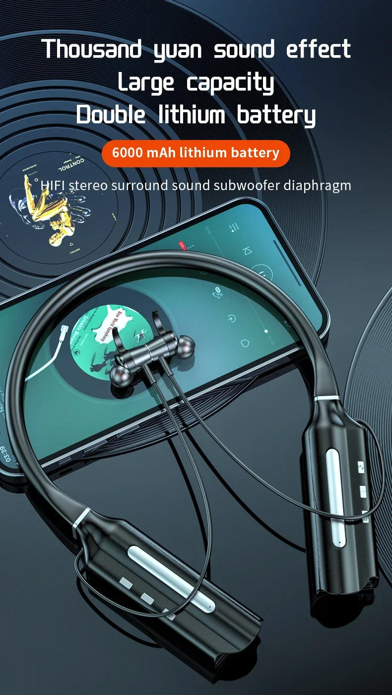 Description Picture 2 of itemEARDECO 500 Hrs Playback Bluetooth Headphone TWS Wireless Headphones Can Be As Power Bank Sports Neckband Earphones Headset