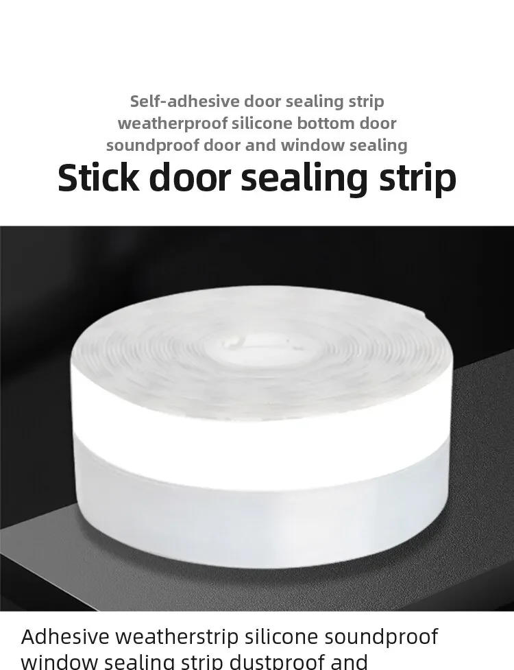 Description Picture 2 of itemWaterproof Door Bottom Windproof Sticker Tape Soundproof Glass Door 25mmx5m Window Insulation Adhesives Sealers Hardware