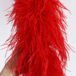 Customized High Quality Boa Natural Ostrich Feather Trim Trims Mini Dress Sewing Decoration Shawl for Lady Craft Display Design