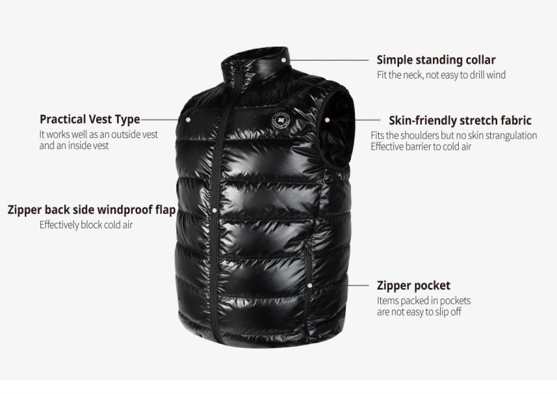 Description Picture 5 of itemAEGISMAX Premium Men Down Vest for Hiking Climbing Skiing Winter Sleeveless Jacket Ultralight Goose Down Waistcoat Unisex