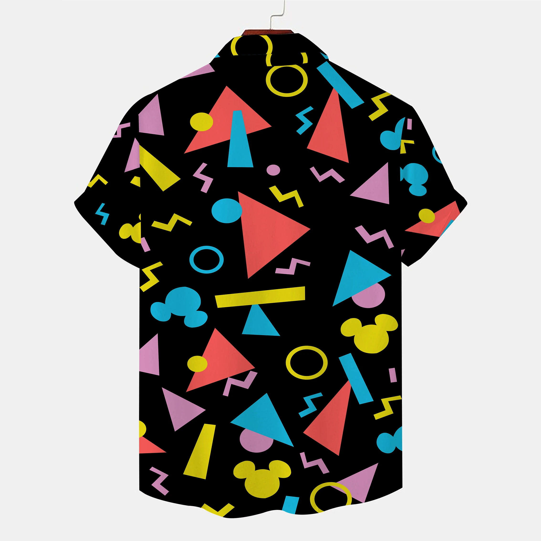 Description Picture 5 of item2024 New 3D Digital Geometry Hawaiian Men's Short sleeved Polo Neck Shirt Loose, Casual, High Quality Comfortable and Breathable