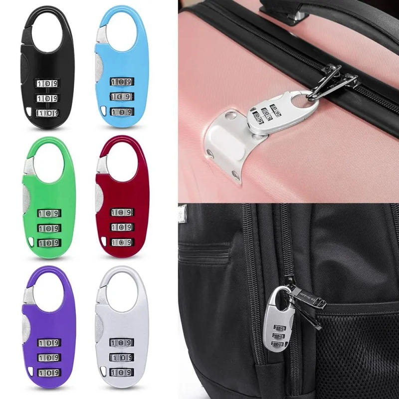 Description Picture 2 of itemZinc alloy 3 Digit Password Lock Code Lock Combination Lock Dormitory Cabinet Lock Security Tool Luggage Padlock Travel