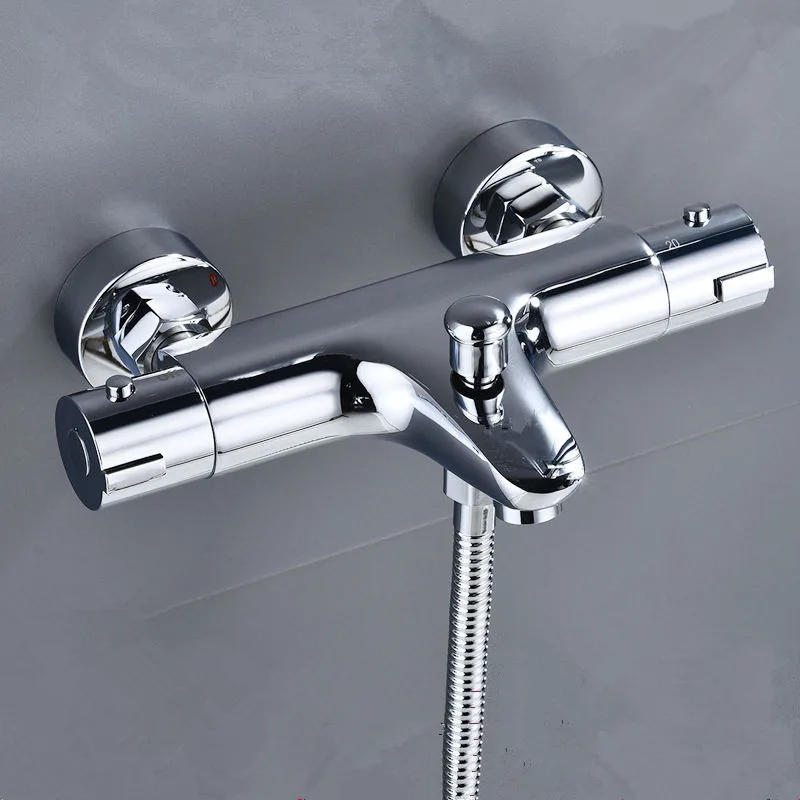 Description Picture 4 of itemThermostatic Shower Faucets Bathroom Thermostat Mixer Tap Hot And Cold Bathroom Mixer Mixing Valve Bathtub Faucet Accessories