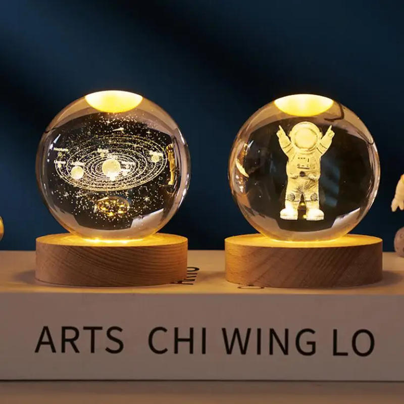 Description Picture 5 of itemCrystal ball 6cm 3D Crystal Planet Night Light Laser Engraved Solar System Globe Advanced Decoration Graduation GiftAstronomy Bi