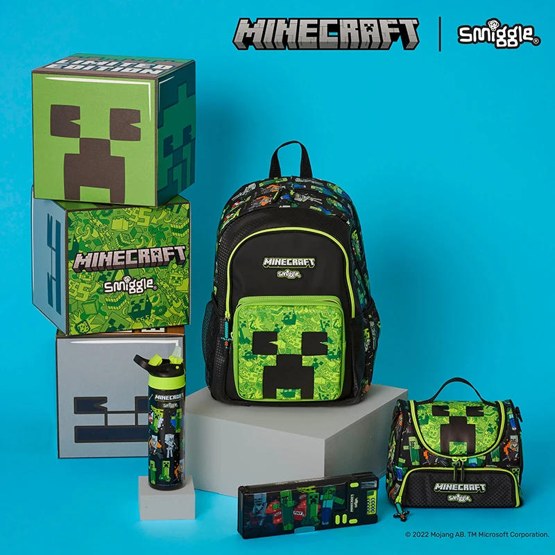 Description Picture 2 of itemAustralia Smiggle Minecraft Co branded Backpack Primary School and Children's Backpack Start of School Gift