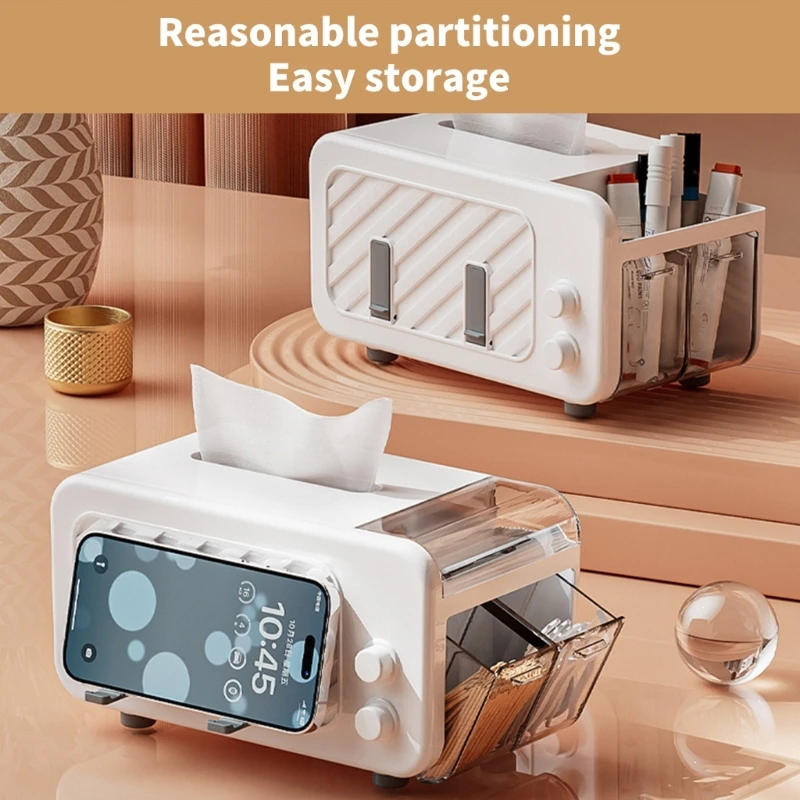 Description Picture 5 of itemTissue Box Table Napkin Holder with Phone Holder Countertops Toilet Paper Holder for Kitchen Dining Room Bathroom