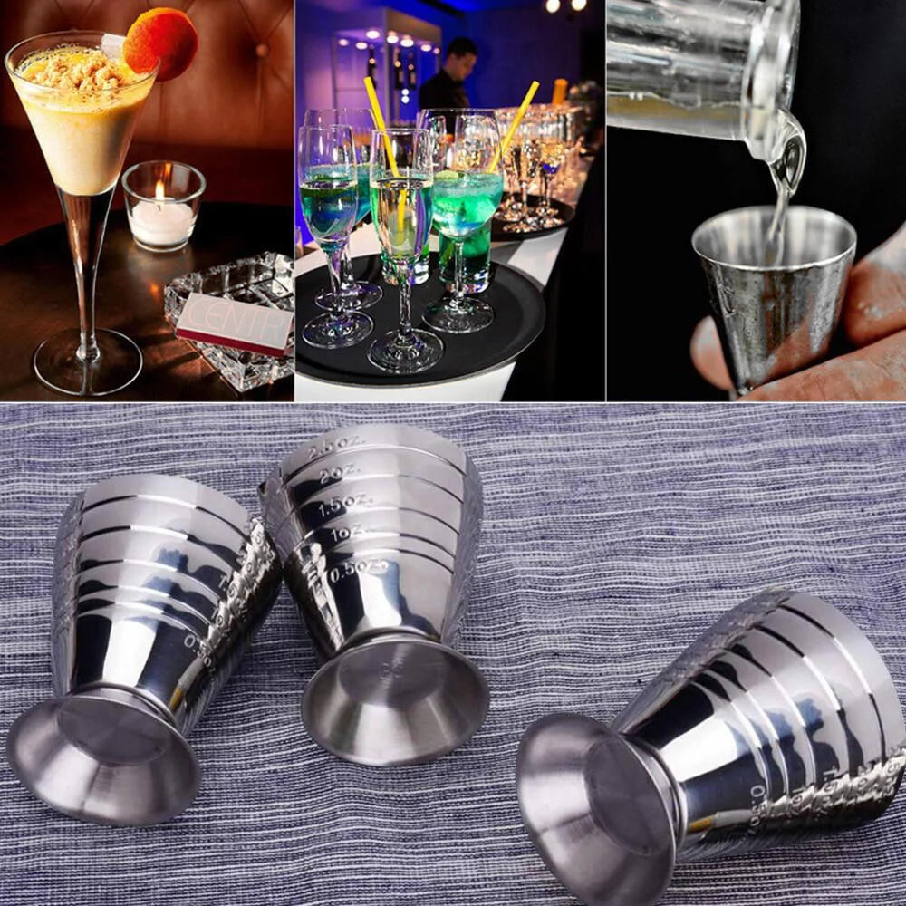 Description Picture 5 of item75ml Stainless Steel Measuring Cups Cocktail Tools Drink Mixer Accessories Alcohol Measuring Cups Wine Bar Utensils