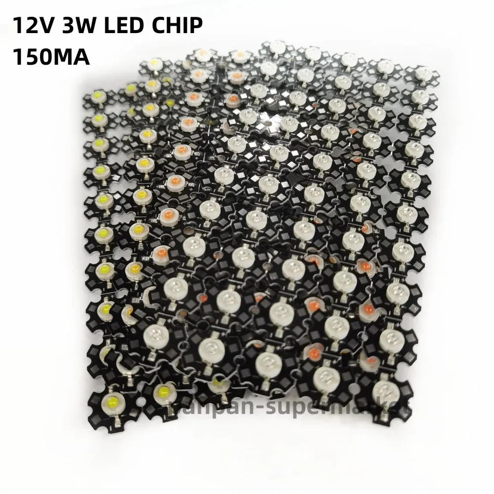 Description Picture 2 of item10pcs 12V 3W Bulbs High Power LED Lamp Diodes Full Watt White Warm White for Blubs Spotlight Downlight Chip