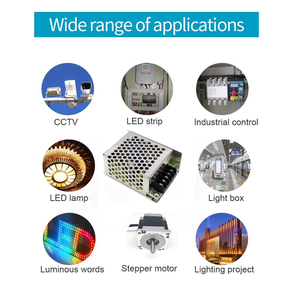 Description Picture 6 of item12V 1A 2A 3A Switching Power Supply Source Transformers AC 220V To DC 12V LED SMPS Power Supply 12 V Volt For LED Strip CCTV