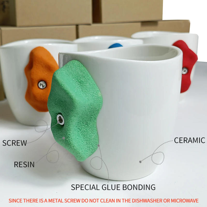 Description Picture 4 of itemCreative gift Rock Climbing Mug - Rock Climbing Gifts - Climber Hold Mug - Mountain Climbing Accessories - Pinch Hold Mug
