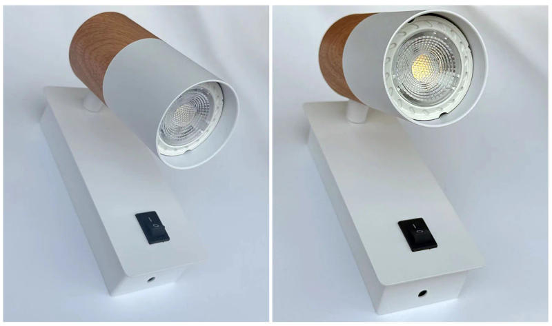 Description Picture 5 of itemLed Wall Lamp Bedroom Beside Light Rotatable Adjustable Angle GU10 Replaceable Bulb Light Home Appliance Home Decor Spotlights