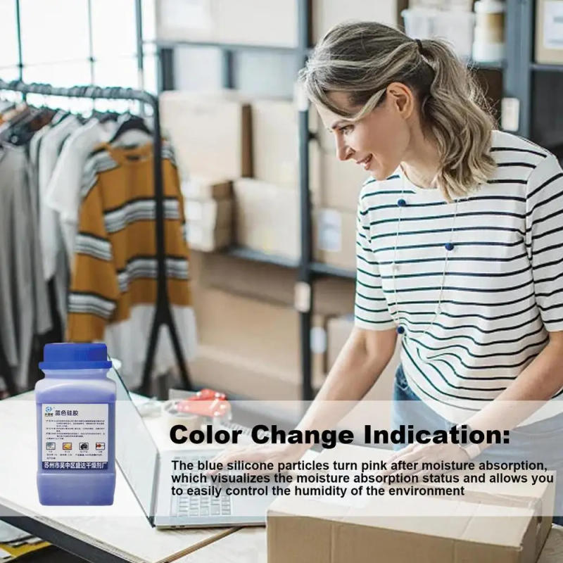 Description Picture 3 of itemMoisture Absorber Electronic Product Desiccant Reusable Silica Gel Beads Moisture Absorber Dehumidifie Drying Silica Blue Beads