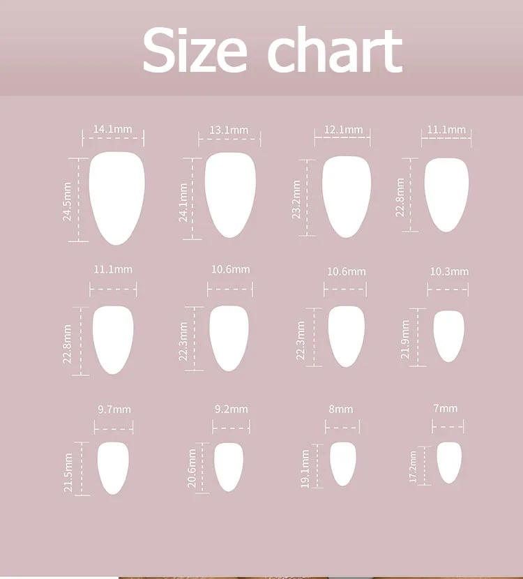 Description Picture 2 of item3D Shell Design Blue Almond Shape Nail Art Wearable Fashion False Nails Detachable Finished Fake Nails Press on Nails with Glue