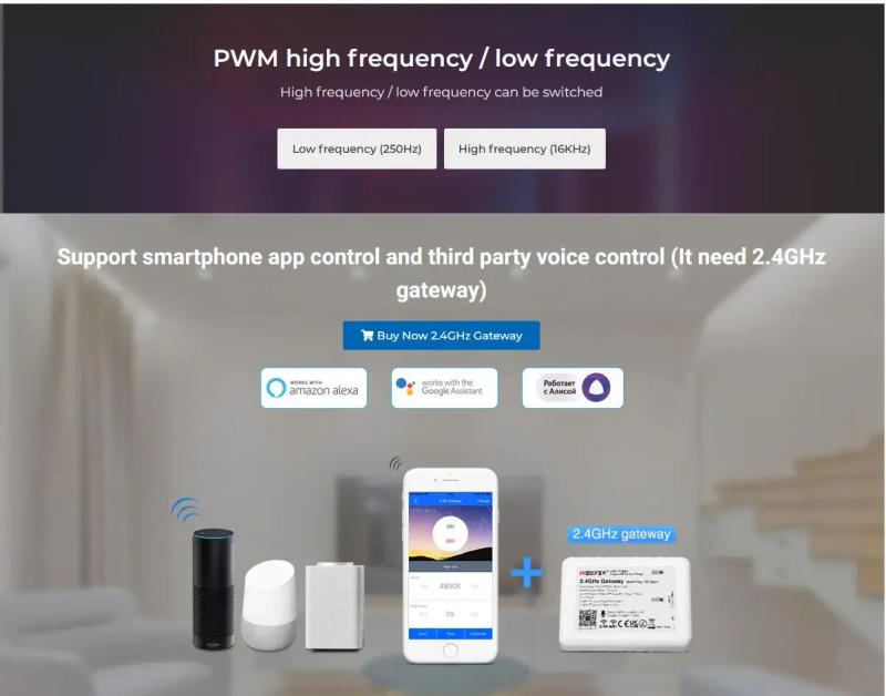 Description Picture 6 of item1PCS Miboxer DC12V-48V LED Controller 2.4GHZ FUT035P+ / FUT037P+ MAX 20A for Dual White Single Color / RGB RGBW RGB+CCT LED Lamp