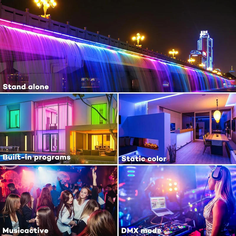 Description Picture 6 of itemRGB DJ Disco Light DMX Control Stage Light Sound Activated Party Light Color Changing Strobe Light Wall Wash Lamp for Concert