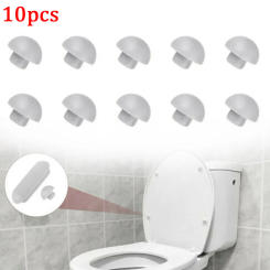 10pcs Toilet Lid Plastic Antislip Gasket Toilet Seat Shock-Proof Buffers Rubber Pad Cover Bumper Shock Bathroom Fixtures