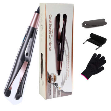 2 in 1 Spiral Hair Multifunction Straightener Curler Twist Curling Iron Professional Negative Fast Heating Beauty Styling Tool