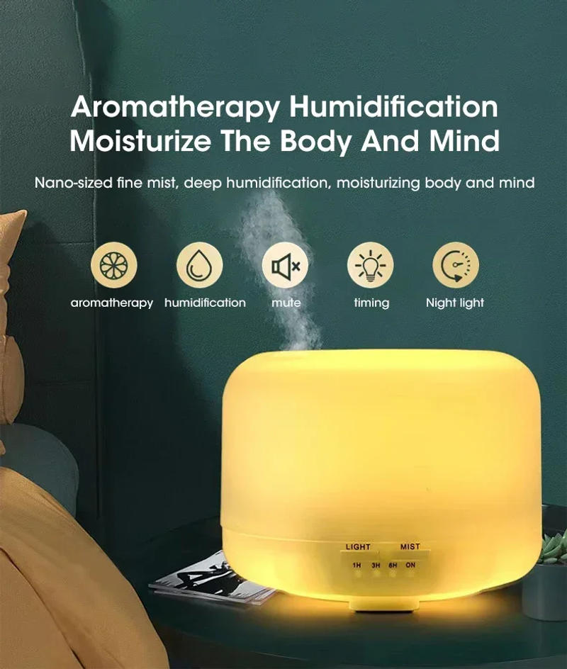 Description Picture 3 of item500ML Air Humidifier Essential Oil Diffuser Aroma Diffuser With Colorful Night Lights USB Humidifier Mini-Size Humidifier