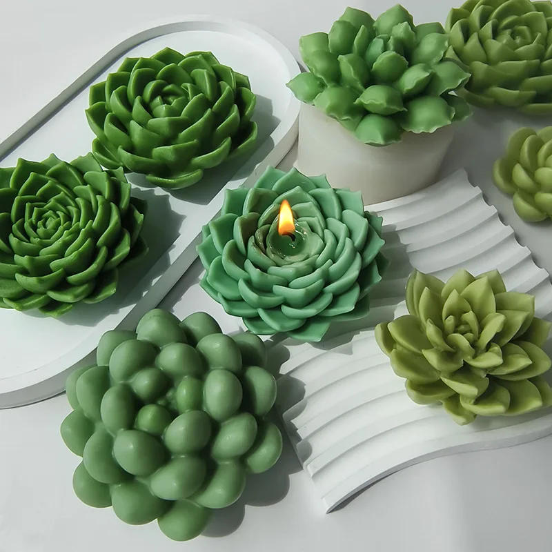Description Picture 4 of item3D Succulent Candle Silicone Mold DIY Plant Flowers Soap Plaster Crafts Resin Mold Handmade Chocolate Candy Cake Baking Tools