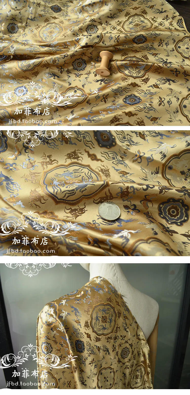 Description Picture 5 of itemWeaving Brocade Jacquard Fabric Traditional  Patterns Song Brocade Pure Polyester Material Wholesale Cloth By Meters Diy Sew
